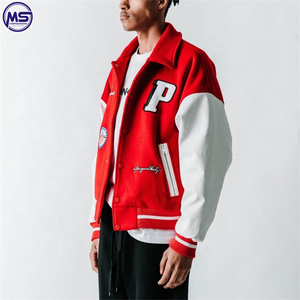 Blouson universitaire personnalisé pour homme, style streetwear hiver, broderie premium, OEM/ODM, 100% laine peignée, logo frontal - Product Image 3