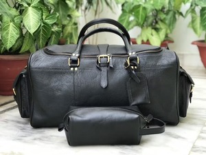 กระเป๋าเดินทางหนังแท้สไตล์วินเทจ สั่งซื้อจำนวนมาก กระเป๋าแบบดัฟเฟิลสำหรับวันหยุดสุดสัปดาห์ ความจุขนาดใหญ่ พกพาสะดวก กระเป๋าถือขึ้นเครื่องบิน MOQ ต่ำ รุ่น LDB-0219 พร้อมซิป - Product Image 3