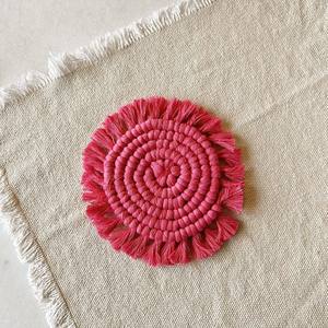 แผ่นรองขนม/แก้วกาแฟสไตล์โบฮีเมียน งานฝีมือประณีต ทำจากผ้าฝ้ายแท้ ขนาด/สีปรับแต่งได้ เป็นมิตรกับสิ่งแวดล้อม - Product Image 1