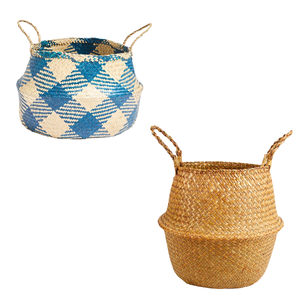 Decorative Handmade PHU HAO Brand Natural STRAW <b>BELLY</b> <b>BASKETS</b> Woven Planter Storage <b>Basket</b> Living Room Bedroom Vietnam - Product Image 1