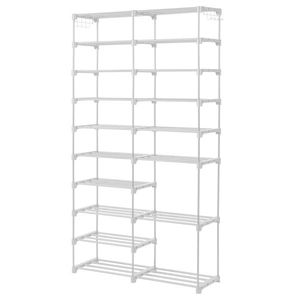 Scarpiera Bianca a 10 Livelli in Tessuto Non Tessuto 85.7*29.8*158cm, 2 File con Telaio in Tubo di Ferro + Imbottitura in PP + Plastica - Product Image 5