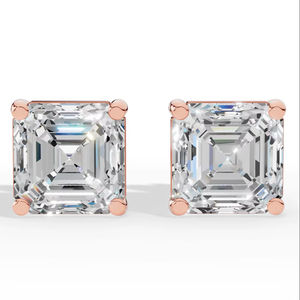 Boucles d'oreilles clous solitaires classiques taille princesse en or 10K, bijoux fins de luxe pour mariée, fournisseur en gros - Product Image 1