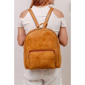 กระเป๋าเป้สะพายหลังขนาดเล็กหนังแท้100% กันน้ำมีสไตล์สำหรับผู้หญิงกระเป๋านักเรียนนักศึกษาวิทยาลัยวินเทจกำหนดโลโก้ได้เองกันขโมย - Product Image 1