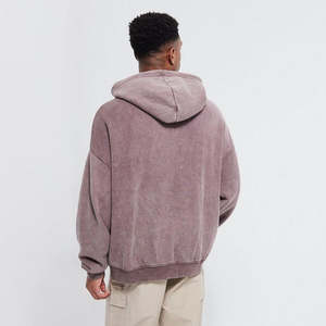 Sudaderas con Capucha para Hombre, Color Negro Sólido, Lavado Ácido, Personalizables, con Estampado Puff Bordado, para Invierno - Product Image 4