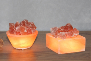 Warm Rustic Tabletop Lighting Accent with Natural Crystal Fire <b>Bowl</b> Himalayan Salt Lamp for Bedroom Living Room Office and Spa - Product Image 6