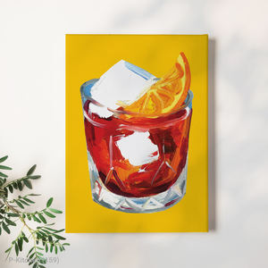 Arte de pared en lienzo para cocina, póster con ilustración de naturaleza muerta de cócteles de whisky, decoración moderna para pared con temática de bebidas - Product Image 1