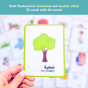 กล่องบรรจุภัณฑ์การ์ดคำศัพท์ภาษาอาหรับพิมพ์ลายฟอยล์สีเงินแบบกำหนดเอง เป็นมิตรกับสิ่งแวดล้อม คุณภาพพรีเมียม สำหรับเด็กเล็กและเด็กก่อนวัยเรียน - Product Image 1