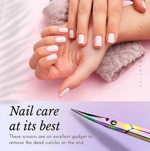 Rainbow Manicure <b>Scissors</b> Stainless Steel Sharp Blade Round Handle Beauty Tools <b>for</b> <b>Nail</b> Care Adults New Design - Product Image 4