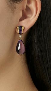 Pendientes de Resina Hechos a Mano con Cristales y Flores, Pendientes Colgantes de Resina Etérea, Joyería Botánica de Resina de Lujo para Mujer, Resina Artesanal - Product Image 4