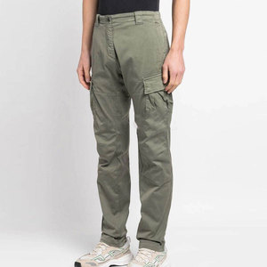 Pantalon cargo vert olive pour homme, plusieurs poches, style workwear en toile, taille mi-haute, fermeture boutonnée, idéal pour le printemps - Product Image 6