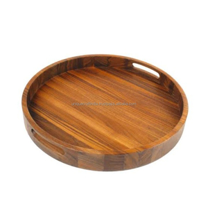 Bandeja de Servir Rectangular Moderna y Minimalista de Madera de Mango Sólida para Desayuno, Té y Café - Product Image 2