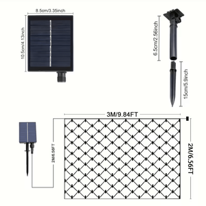 Luci Solari a Rete per Esterni in Tonalità Calde, 2x3m, 200 LED, 8 Modalità, Impermeabili per Alberi di Natale e Prati - Product Image 2