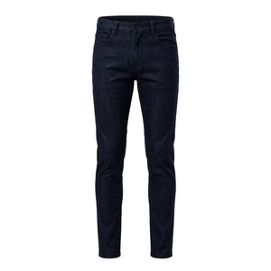 Compre Jeans de Mezclilla para Hombre, Corte Recto, Lavado Oscuro, Color Sólido, Cierre de Botones, Pantalones Casuales Clásicos de BD - Product Image 1