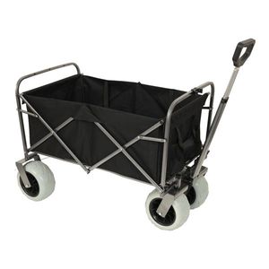 Carrello Utilitario Pieghevole con Telaio in Acciaio per Ogni Terreno, Ruote Pneumatiche da 9 Pollici, Carrello da Spiaggia con Grandi Ruote, Capacità 227 kg, Carrello da Campeggio - Product Image 1