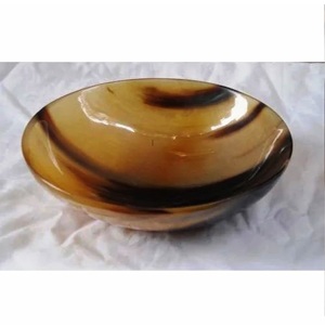 Bol de service de luxe en corne, écologique, pour fêtes, design moderne et minimaliste, tons bruns, poli, léger (0,4 kg), décoratif - Product Image 2