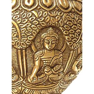 Budista tibetano de 8 pulgadas Five Dhyani Buddhas Conch Artículo de latón hecho a mano para decoración del hogar para regalos Hecho EN LA India - Product Image 1