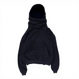 Sudadera con capucha OEM vintage lavada, estilo jersey, oversize, con capucha tipo bufanda, para hombre, lisa, a cuadros, de cuello alto, fabricante - Product Image 3