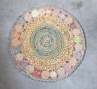 Tapis écologique 100% jute naturelle et coton recyclé, tressé à la main, réversible, antidérapant, pour tapis de sol et napperons.