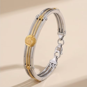 925 Silver Adjustable Dual Tone Kada Bracelet for <b>Men</b> and Women Stylish Traditional Hand Jewelry Gift Item - Product Image 1
