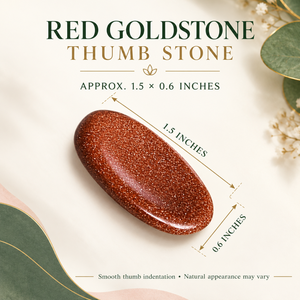 Pierre de pouce en Goldstone rouge, ovale, polie, 1,5 x 0,6 pouces, cristal Feng Shui portable, décoration d'intérieur 7 Chakras - Product Image 1