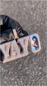 Pendentif Lettre Personnalisé Lourd CONCEPTION Plaqué Or Rose avec Diamant Moissanite – Bijou Personnalisé pour Hommes et Femmes - Product Image 3