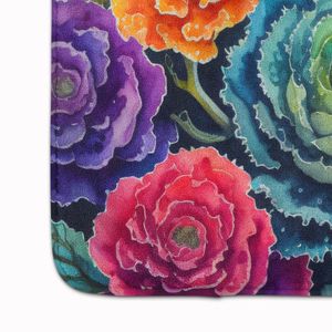 Alfombra de baño de espuma viscoelástica de Color Kale ornamental, Alfombra de cocina antifatiga lavable a máquina, cojín cómodo para uso en baño y cocina - Product Image 4