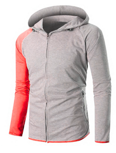 Sweat-shirts à capuche décontractés en coton/polyester, coupe classique, fermeture éclair imperméable, sweat-shirt à capuche pour homme - Product Image 1