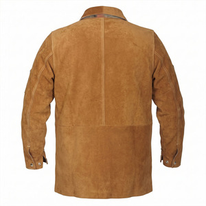 Veste de sécurité en cuir de vachette pleine fleur de qualité supérieure, vêtement de protection industriel pour le soudage avec résistance aux chocs thermiques et aux étincelles, protection corporelle - Product Image 5