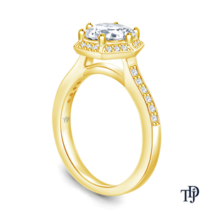 Bague en or 10K avec halo hexagonal enchanteur et diamant central (naturel) – Vente en gros OEM, fabricant et distributeur - Product Image 3