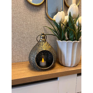 Farol Marroquí Decorativo de Metal para Interiores y Exteriores, Portavelas Colgante Antiguo, Lámparas Marroquíes Hechas a Mano, Portavelas - Product Image 1