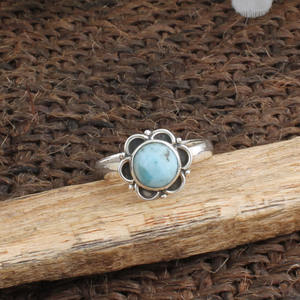 Bague en larimar bleu naturel, argent sterling 925, bague en pierre océanique, vente en gros, bijoux en larimar dominicain authentique pour femmes - Product Image 4
