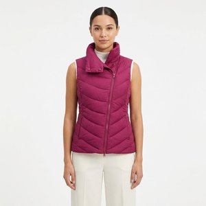 Women's Purple Shine Bubble Heated <b>Waterproof</b> Eco-Friendly Sleeveless Puffer Jacket Stand Collar <b>Zipper</b> Closure Winter Solid - Product Image 4