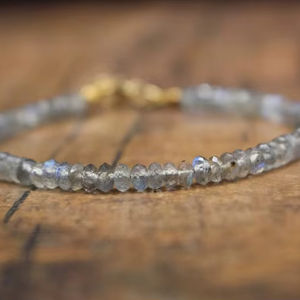Pulsera de Labradorita con Cuentas de Plata de Ley, Gema Gris Brillante, Cristal Natural, Joyería de Lujo Hecha a Mano, Regalo de Aniversario para - Product Image 3