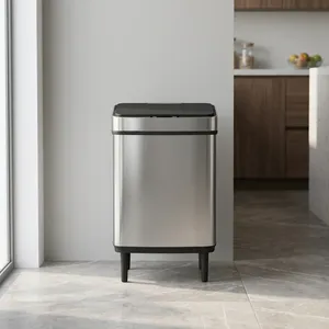 Poubelle à capteur en acier inoxydable de qualité supérieure avec couvercle automatique et pieds surélevés pour la cuisine, la salle de bain, le bureau, la chambre et les déchets domestiques - Product Image 3