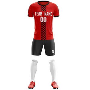 Ensemble de maillots de football personnalisés en polyester respirant pour hommes, avec logo et couleur personnalisés - Product Image 1