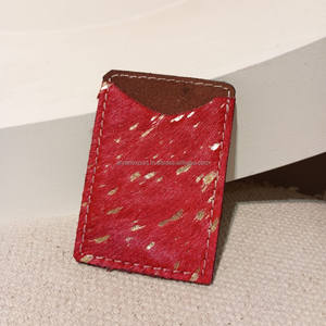 2024 nouvelle vente chaude 100% véritable peau de vache porte-carte de crédit véritable cheveux sur métallique Western porte-cartes personnalisé en cuir carte portefeuille - Product Image 2