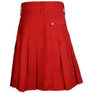 Kilt en coton rouge utilitaire pour hommes écossais traditionnels sur mesure de qualité supérieure avec boutons fournisseur et vendeur du Pakistan - Product Image 1