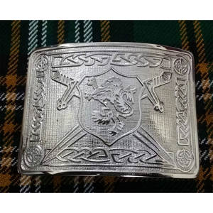 Hebilla de cinturón escocesa de gran venta con león saltarín cromado, hebillas de cinturón tradicionales celtas para hombres y mujeres - Product Image 1