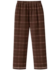 Ensemble de pyjama pour femme à carreaux marron personnalisé, manches longues, boutonné, vêtements de nuit en coton doux, ensemble de vêtements de détente en deux pièces - Product Image 6