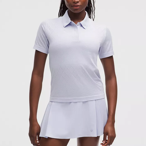 Chemise blanche à manches courtes pour femme, motif floral, respirante, longueur normale, tissu tricoté, nylon, élasthanne, imprimé numérique - Product Image 2