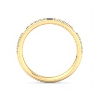Bague de mariage demi-éternité en or jaune avec diamants naturels taille baguette certifiés IGI, pierres latérales taille baguette brillantes