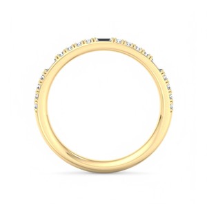 Baguette Natural Diamond Wedding Band Half Eternity <b>Ring</b> Minimalist Prong Setting 18k Yellow Gold <b>Stacking</b> Anniversary <b>Ring</b> - Product Image 4