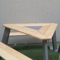 Table et chaises de pique-nique en acier galvanisé de forme spéciale pour l'extérieur et l'intérieur, fabriquées en Chine (OEM/ODM), pour salle à manger