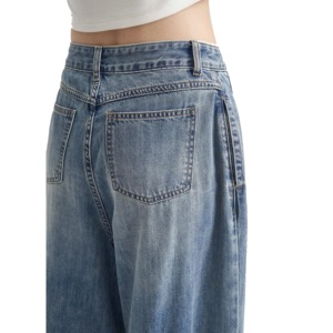 Jeans de Mezclilla para Mujer, 100% Algodón, Estilo Boyfriend, Corte Holgado, Casual, Color Sólido, Lavado, Cintura Media, Tejido, para Invierno - Product Image 6