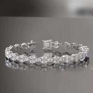 Pulsera de Moissanita de Lujo Premium, Plata de Ley 925, Piedras de Color D VVS1, Joyería de Moda para Uso Diario y Bodas, Set de Regalo para Mujer - Product Image 3