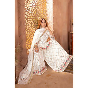 Ensemble de vêtements de fête pour femmes de créateur Sharara Plazzo Dupatta - Product Image 3