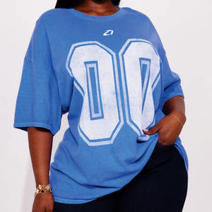 Custom Logo Boxy Cropped Top Sports <b>Tshirt</b> Oversized Tee Unisex Clothes Football Streetwear Mesh Jersey Outfit T-shirt for Women - Product Image 2