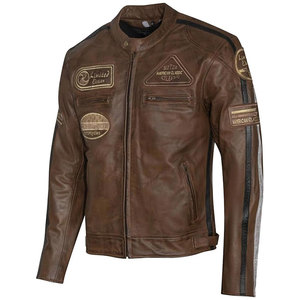 Blouson Moto Vintage en Cuir Personnalisé pour Homme – Hiver, Coupe-Vent, Respirant, Style Harley Racing, Manches Zippées, Fermeture Éclair Avant, Tendance Urbaine - Product Image 5