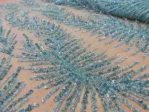 Tela de encaje con cuentas doradas de tendencia 2026, exquisito bordado de lentejuelas y perlas, malla de tul suave para vestido de fiesta de celebridades y vestido de novia - Product Image 5