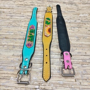 Collar de Cuero Genuino Vintage Venus Leathers para Perro, con Bordado, Hebilla Metálica, Impermeable, Accesorio de Moda y Lujo para Bolsos - Product Image 3